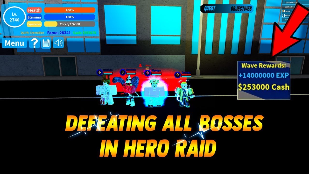 New Code Showcasing Defeating All Hero Raid Bosses Boku No