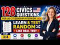 128 Civics Questions for US Citizenship Interview 2026 (Learn & Test, Random Like Real Test, Part 3)
