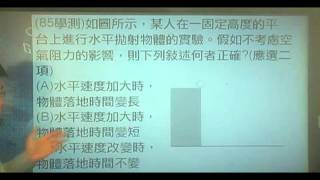 B850205 (85學測)如圖所示,某人在一固定高度的平台上