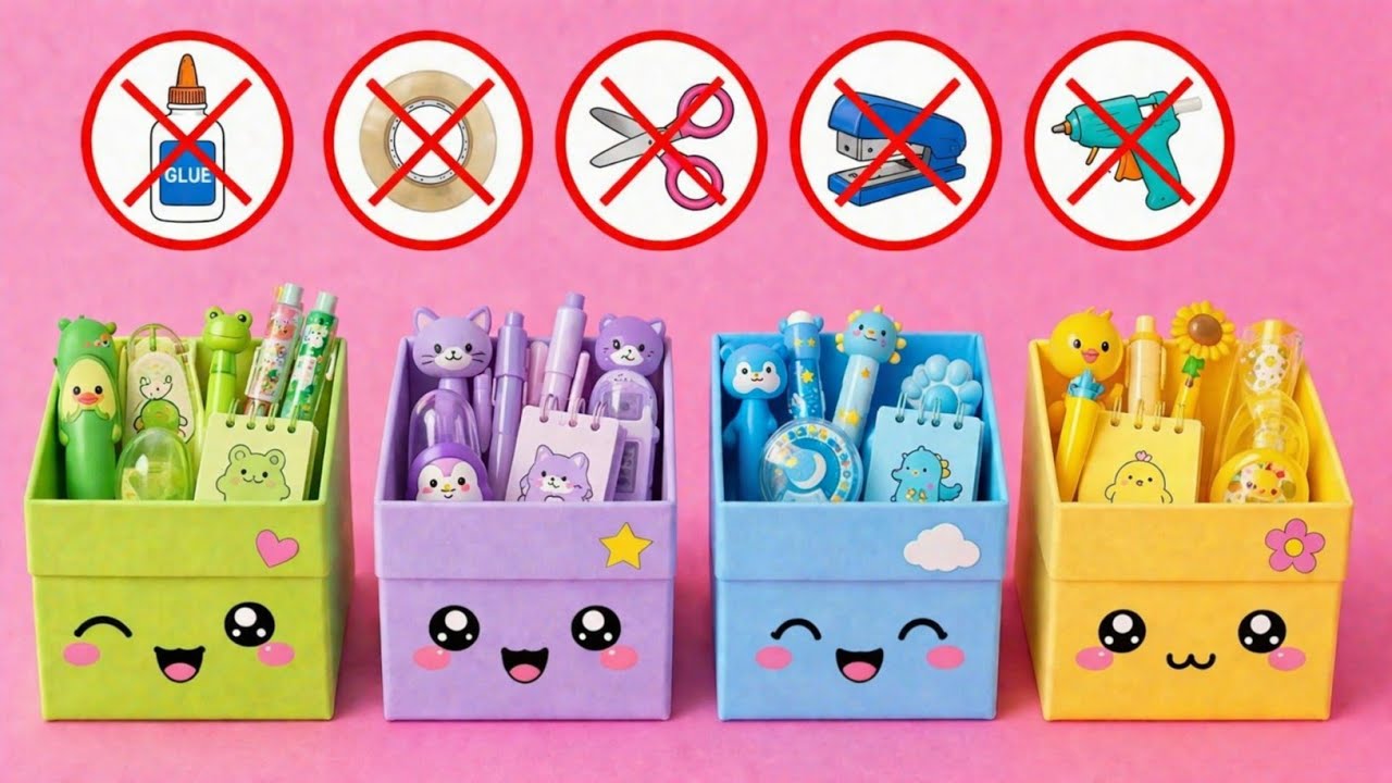 How to make small box with paper/No glue box/No glue paper craft/Easy ...