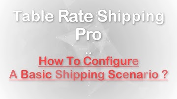 How To Configure A Basic Shipping Scenario using Table Rate Shipping Pro ?