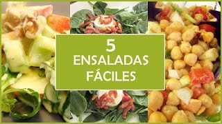 Odia ganado deseable 5 Recetas de ENSALADAS fáciles y rápidas - YouTube