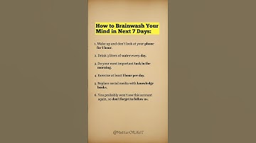 Rewire Your Brain in 7 Days 🧠🔥 Simple Habits That Change Everything #Mindset #Discipline