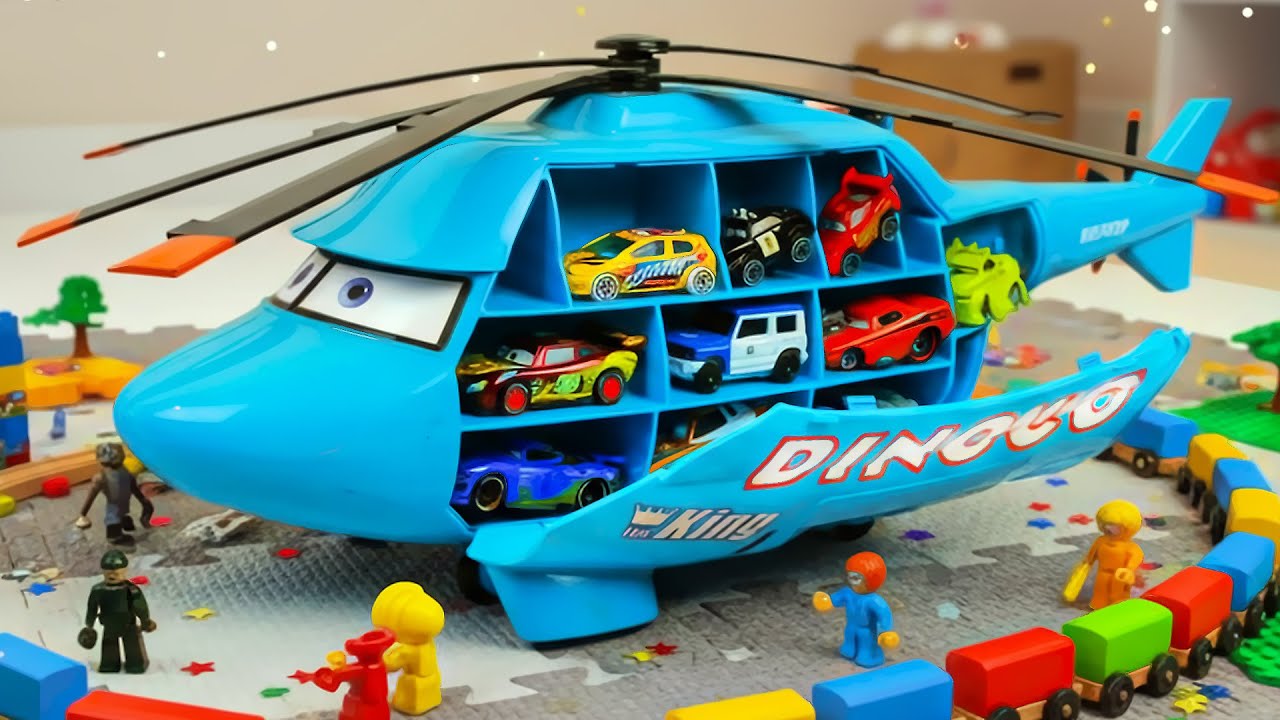 Unboxing Dinoco Helicopter Transporter | Lightning McQueen Stunt & Skills Car Toy Review