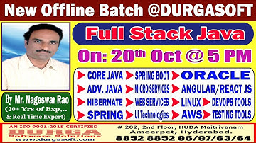 Full Stack Java Offline Training @ DURGASOFT