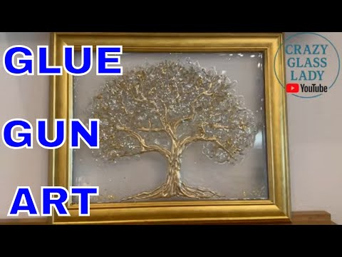 Glue gun tree of life! Step by step tutorial! So easy anyone can do it . Crushed glass & epoxy resin