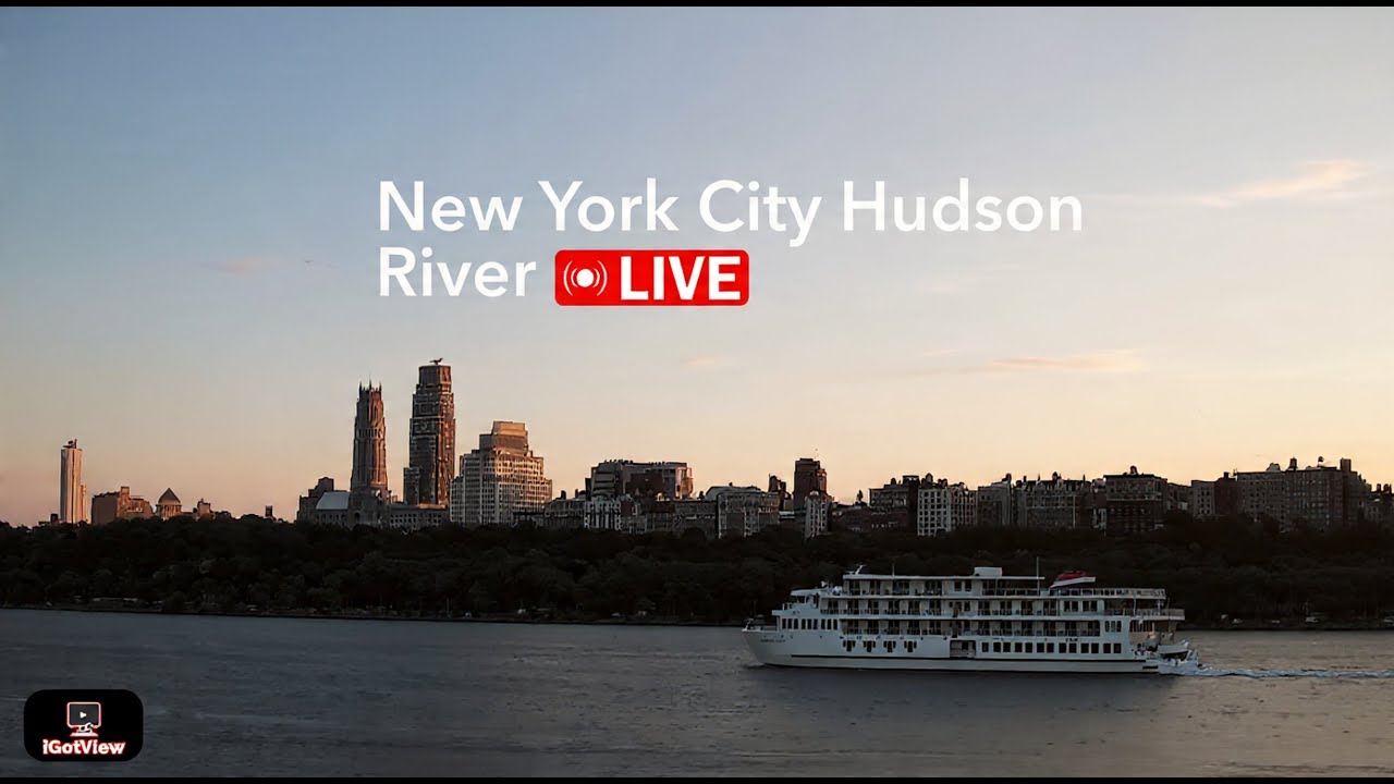 🔴 New York City NYC Live Stream Winter Hudson River | River View | Slow Jazz & Lo-fi for Focus