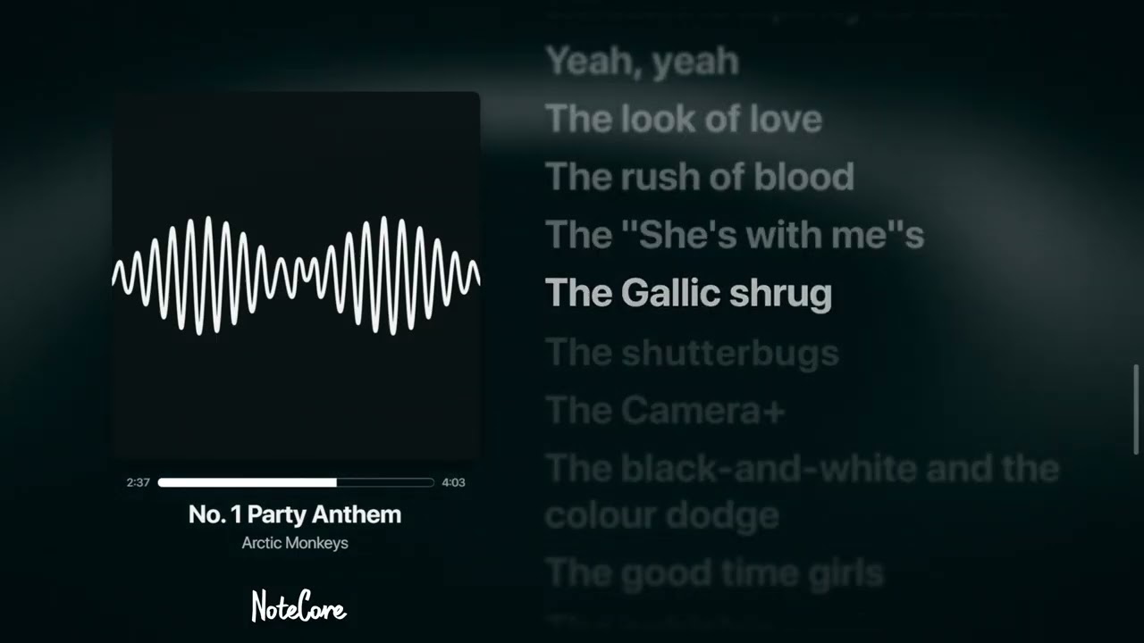 No 1 Party Anthem - Arctic Monkeys (Full Lyrics)
