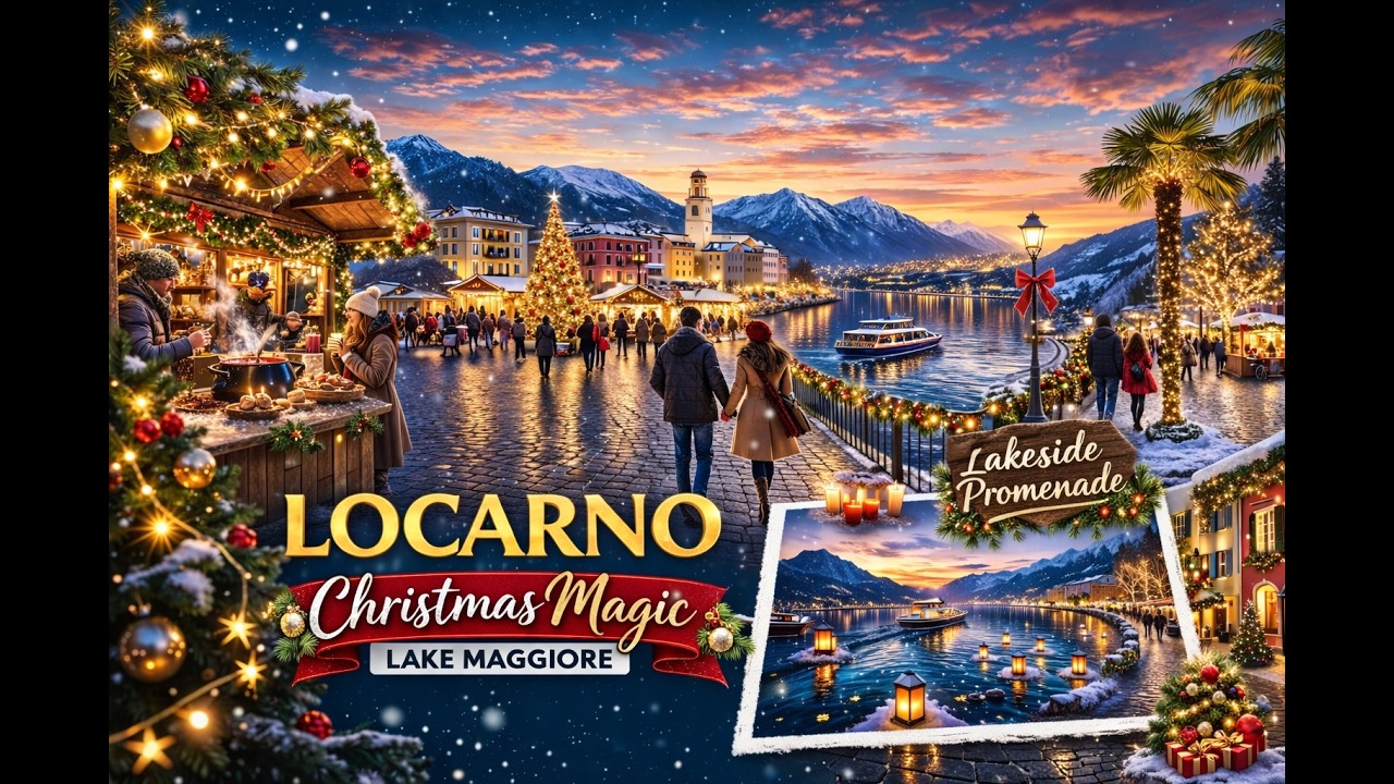 🇨🇭🎄Christmas Day Walk🎄Exploring Locarno's Piazza Grande, Old Town & Festive Lakeside Maggiore