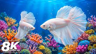 Dive Into Ocean Wonder 8K ULTRA HD 🐠 Vibrant Reef Fish &amp; Deep Night Sleep Ambience Music