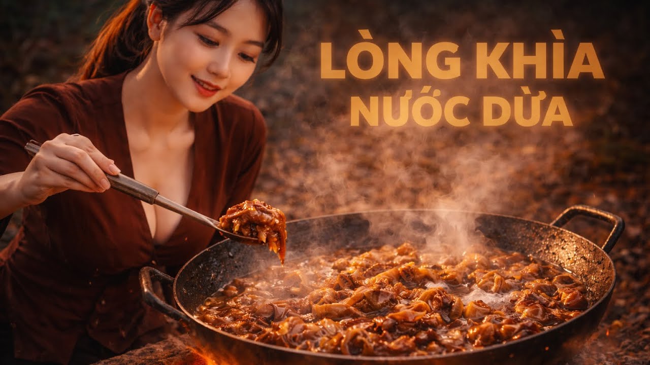 Lòng Heo Khìa Nước Dừa Bếp Củi – Cả Xóm Ngửi Mùi Kéo Tới!