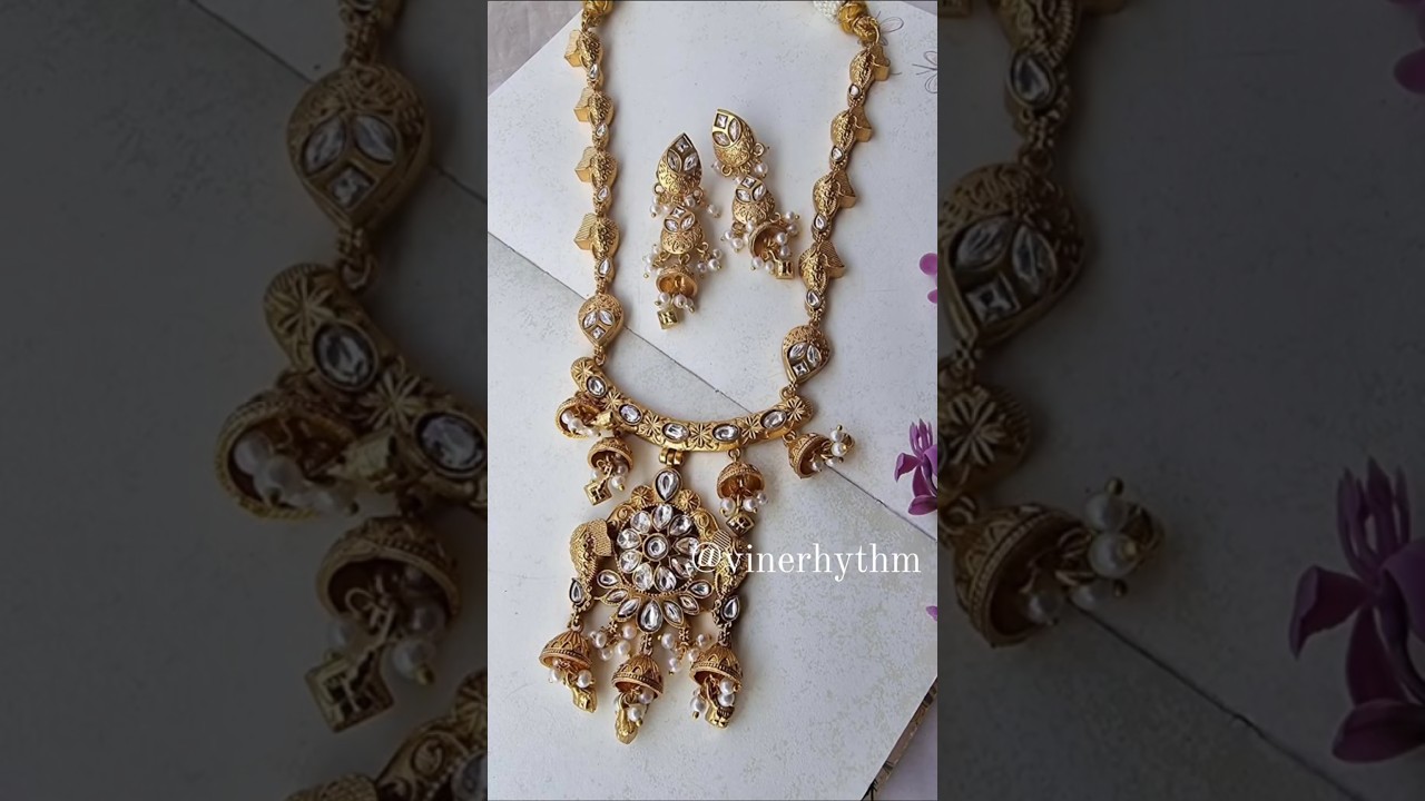 Golden drama, timeless traditions ✨Handcrafted gold-plated necklace 