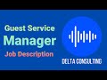 Guest service manager   job description  delta consulting