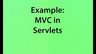 v09 MVC in Servlets Example