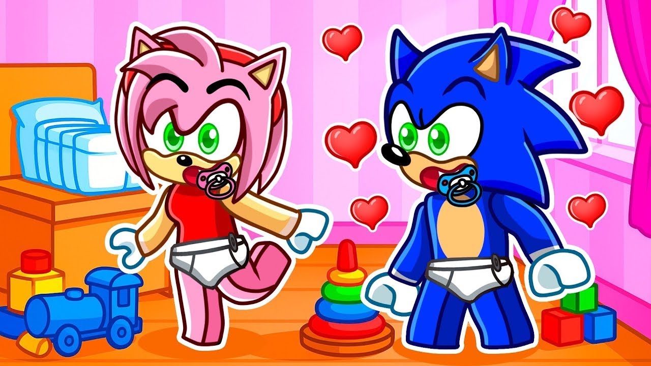 Bebe Sonic Se ENAMORA De Bebe Amy en Roblox Snapchat!