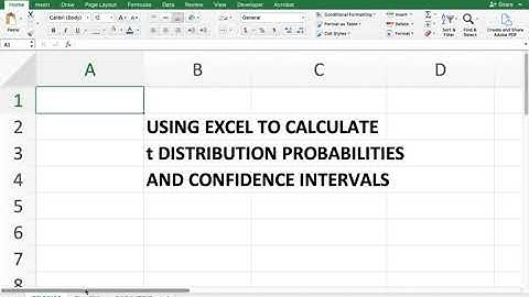 T Distribution and Confidence Interval Functions in Excel