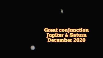 Great conjunction through my telescope Jupiter and Saturn (live) 2020