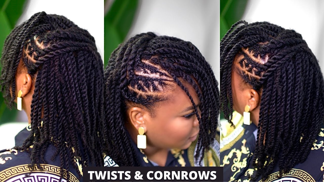 #MINITWISTS TWISTS & CORNROWS ON MEDIUM TYPE 4 NATURAL HAIR| NO ...