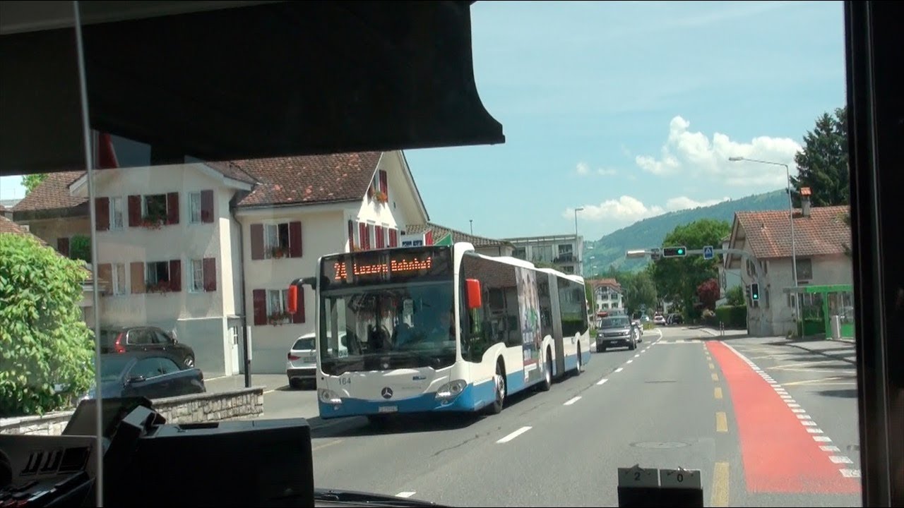 Mitfahrt VBL Linie 24 Luzern Bahnhof-Meggen Tschädigen (MB Citaro O530G #161)