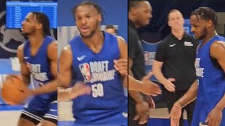 BRONNY JAMES SHOCKS EVERYONE AT NBA DRAFT COMBINE WORKOUT! FULL WORKOUT! ON FIRE FROM THREE!