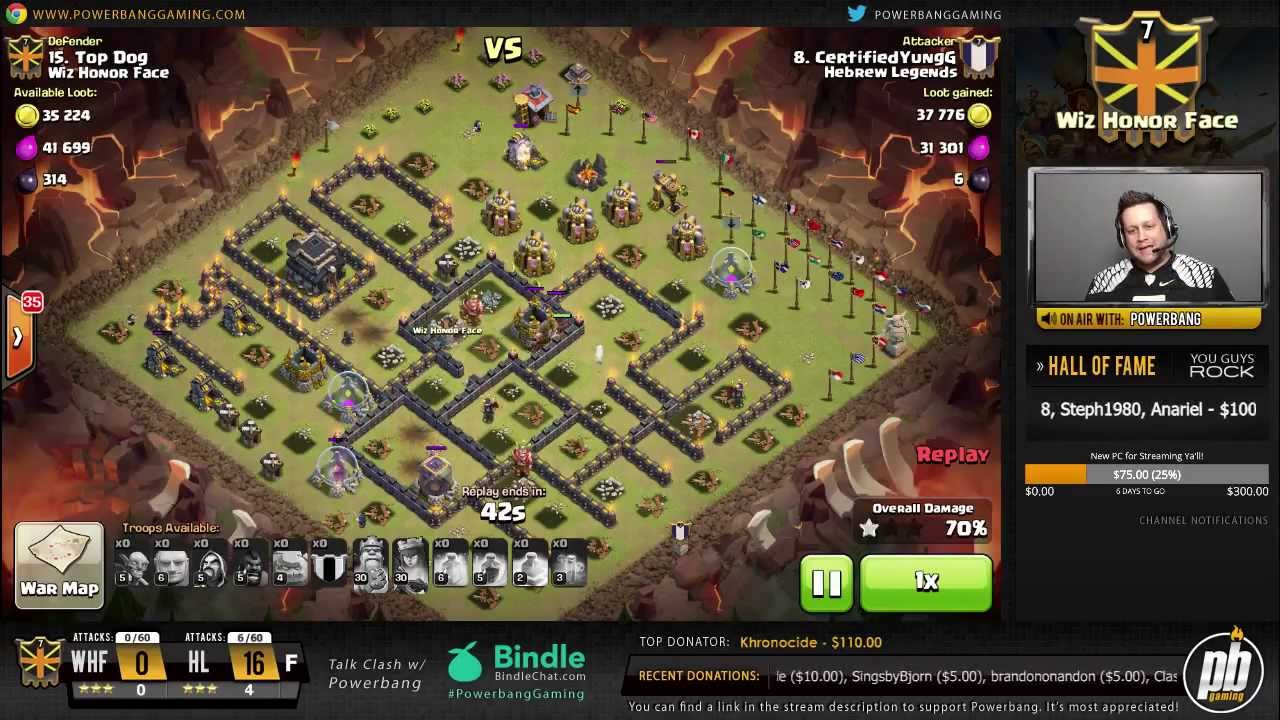 LIVE STREAM: WHF vs. Hebrew Legends Clan War (Recording)