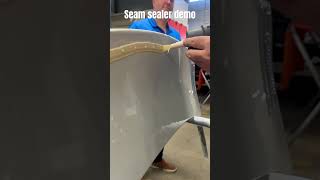Teroson seam sealer demo , trying to replicate OEM sealer .. #luxurycarrepair #sealer #seamsealer