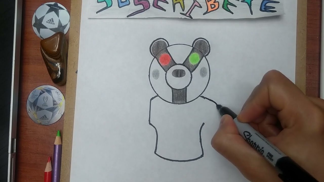 Como Dibujar Y Pintar A Badgy De Piggy Roblox How To Draw And Paint Badgy From Piggy Roblox Youtube - como dibujar roblox