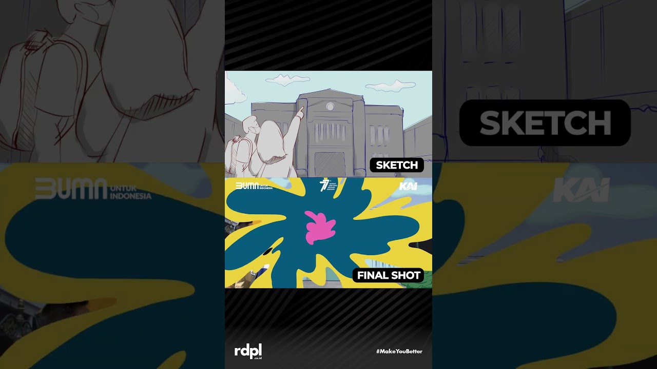 KAI - SKETCH VS FINAL SHOT VIDEO KERETA API TEMATIK HYPE TRIP