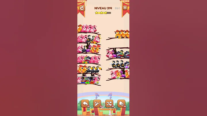 bird sort 2 color puzzle solution niveau 314 #games #gaming #puzzle #puzzlegame #androidgames