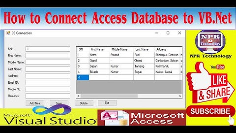 NPR Technology | How to Connect Access Database to VB.Net (Visual Studio) By NP Rijal