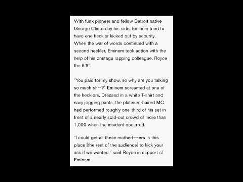 Audio from Eminem scuffle with crowd - Fillmore San Francisco 1999