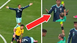 Kai Havertz loses his cool as referee books Hincapié in Ecuador vs Germany