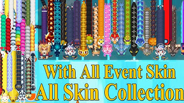 Snake.io 🐍 Count My All Skins 195 Above s 🐍 With All Event Skins 🐍 #snakeio #snakegame #newskin