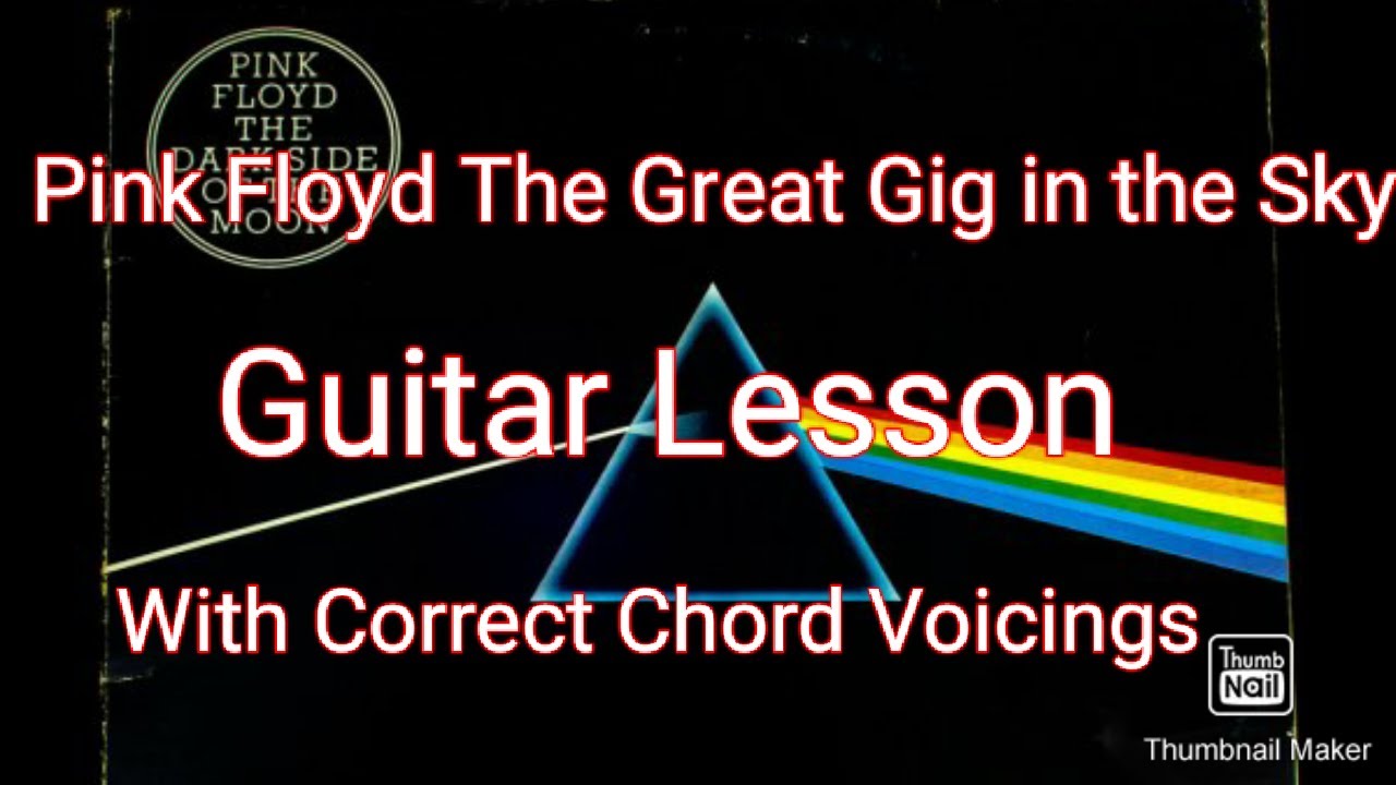 Pink Floyd The Great Gig In the Sky Lesson for Guitar with Correct