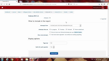 Moodle Excel Download student quiz report
