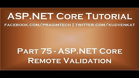 ASP NET core remote validation