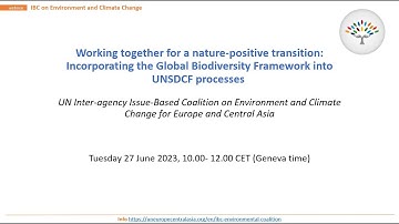 Webinar: Incorporating the Global Biodiversity Framework into UNSDCF processes