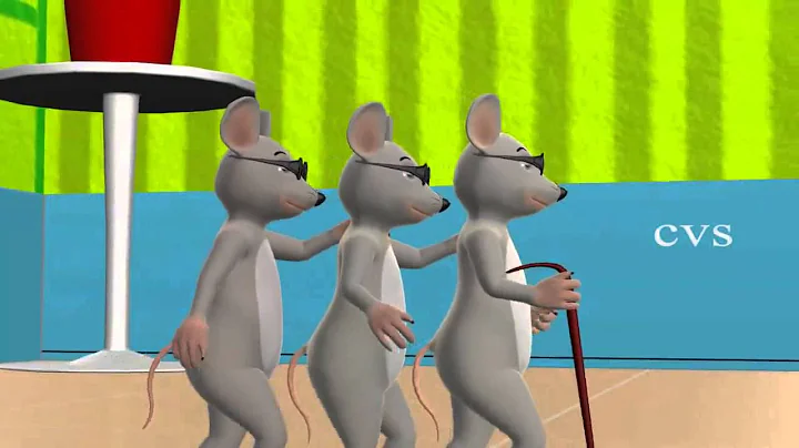 3D Animation Three Blind Mice English Nursery Rhyme for children with lyrics