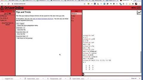 How to use Octave-Online, Command Line 1A