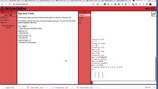 How to use Octave-Online, Command Line 1A