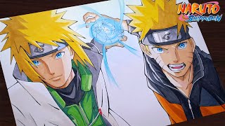 How to Draw"Minato Namikaze & Naruto Uzumaki"step by step(Tutorial) for beginners|| Naruto-Shippuden screenshot 5