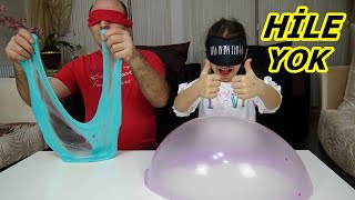 Babamla Gözü Kapali Sli̇me Challenge En Güzeli̇ni̇ Ki̇m Yapacak Funny Kids Video