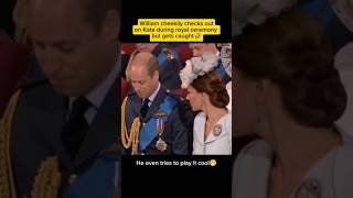 William cheekily checks out on Kate during royal ceremony but gets caught🤣