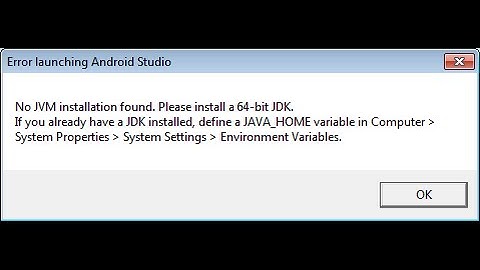 How to fix Android Studio no JVM found