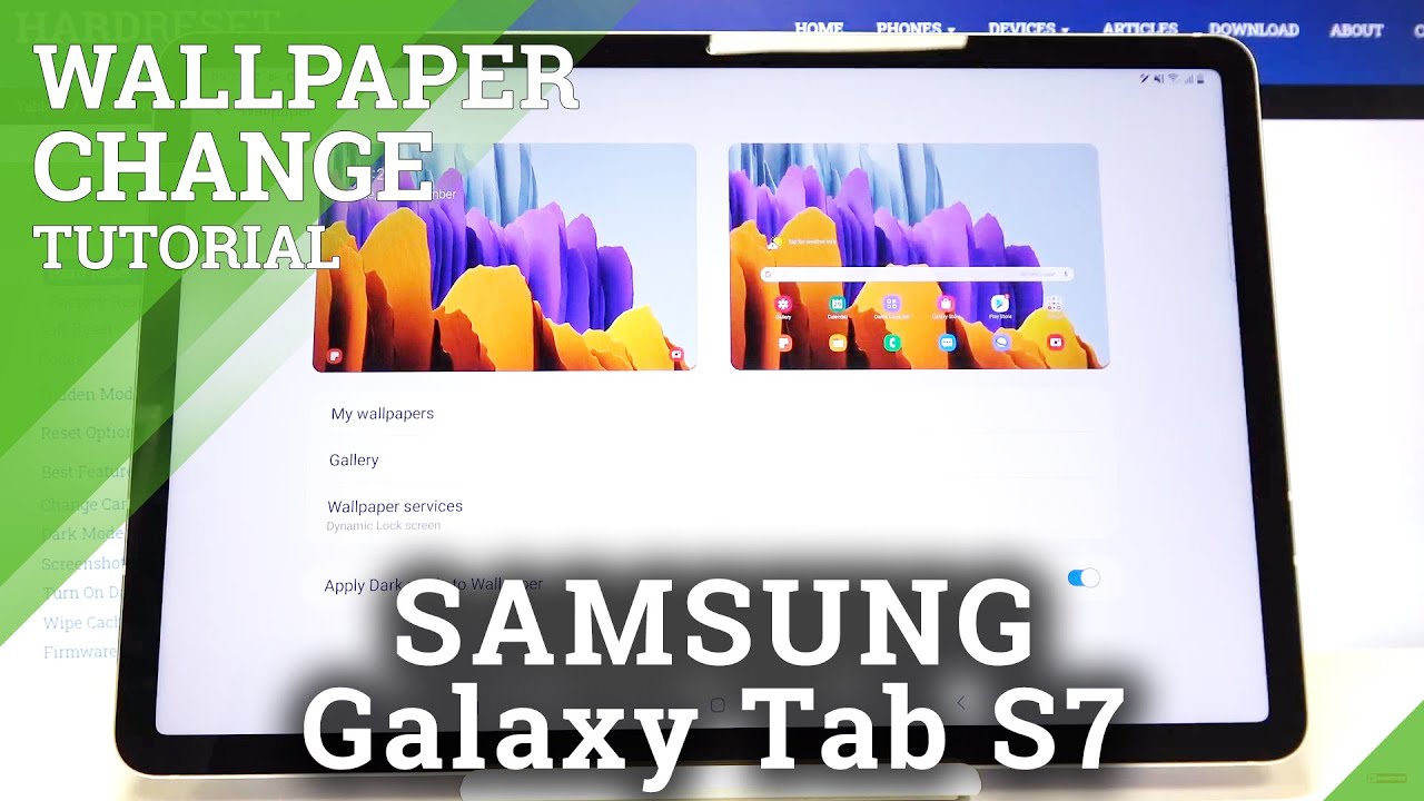 How To Change Wallpaper In Samsung Galaxy Tab S7 Home Screen And Lock Screen Update Youtube