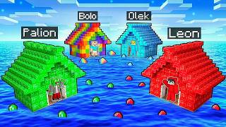 WIELKA BITWA DOMKÓW NA WODZIE: PALION vs LEON vs OLEK vs BOLO w Minecraft!
