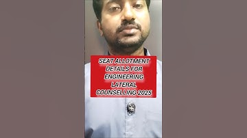 TNLEA 2025|lateral counselling seat allotment process|details| #vincentinfo