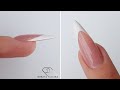 Sculpting pointy almond with gel. French almond nails, French nails, French manicure tutorial, gel