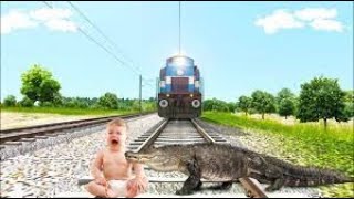 Baby Crying On Train Track Alone Cute Baby Escape From Train Funny Train Video Train Tv