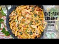 One Pan Creamy Salmon Pasta Easy Healthy Done In 30 Minutes One Pan Creamy Salmon Pasta Easy Healthy Done In 30 Minutes